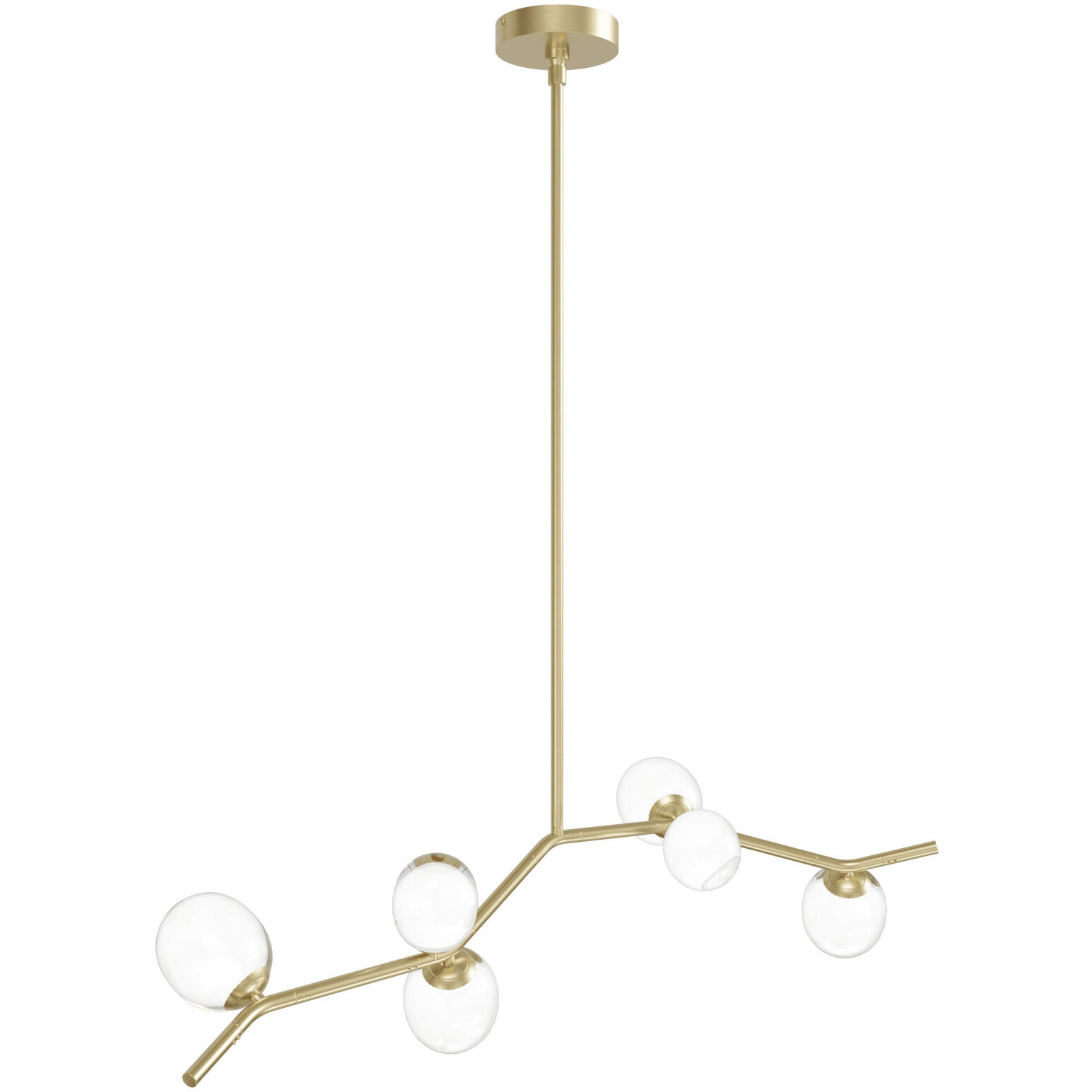 Hampton LED 10 inch Brushed Brass Chandelier Ceiling Light in Clear Glass