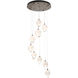 Chrysalis 9 Light 20.5 inch Bronze Pendant Ceiling Light in White Crystal, Small
