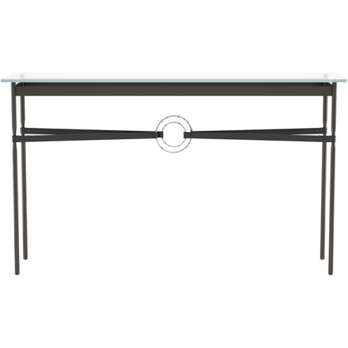 Equus 54 X 14 inch Oil Rubbed Bronze and Vintage Platinum Console Table in Leather Black, Oil Rubbed Bronze/Vintage Platinum