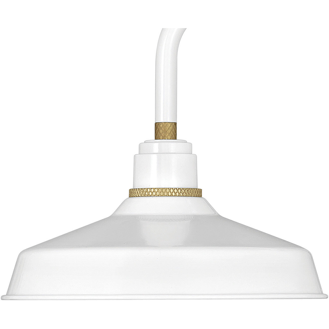 Foundry Classic Outdoor Barn Light in Gloss White, Gooseneck