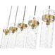 Fontaine Linear Chandelier Ceiling Light in Rubbed Brass