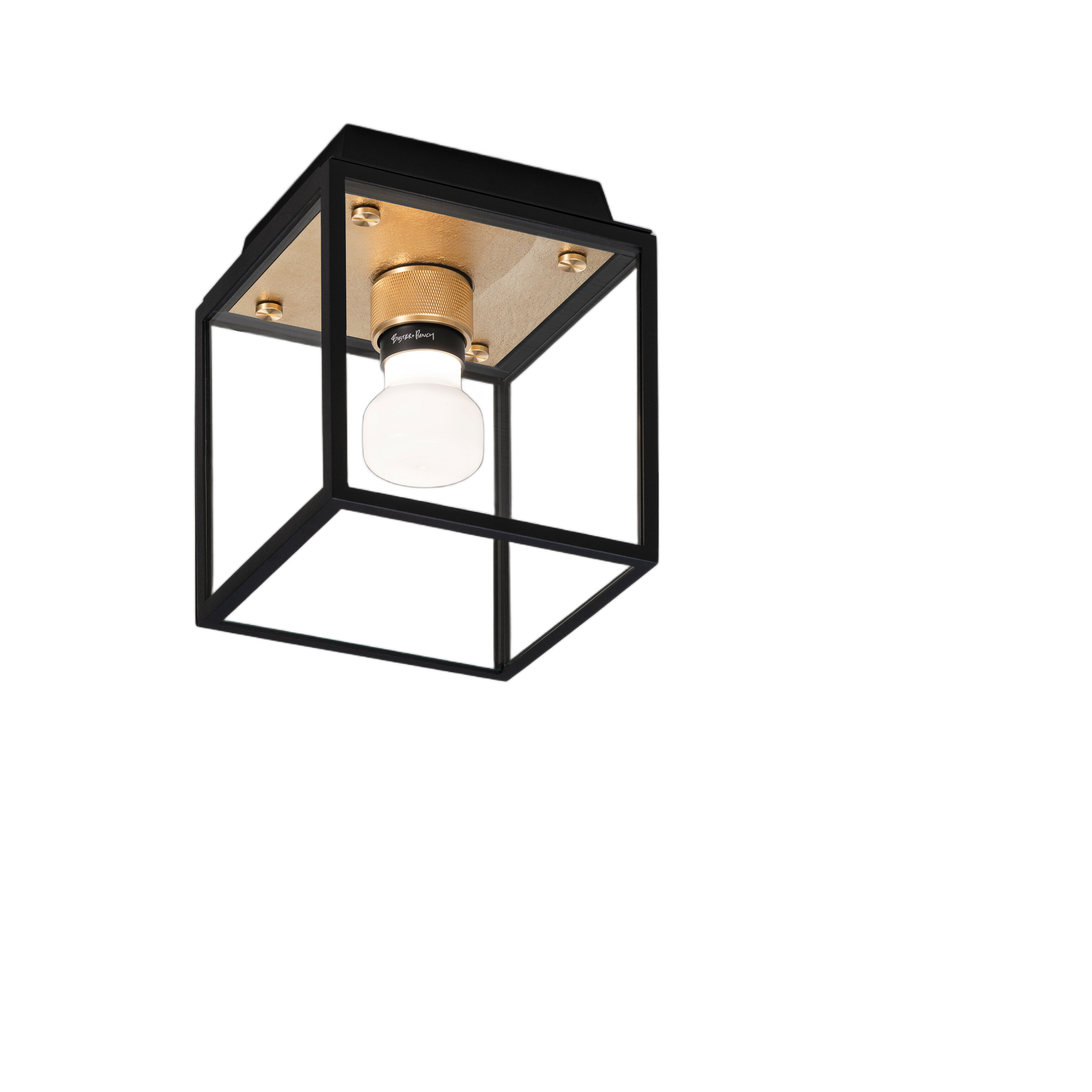 Caged Wet LED 6.81 inch Brass Outdoor Semi-Flush Mount