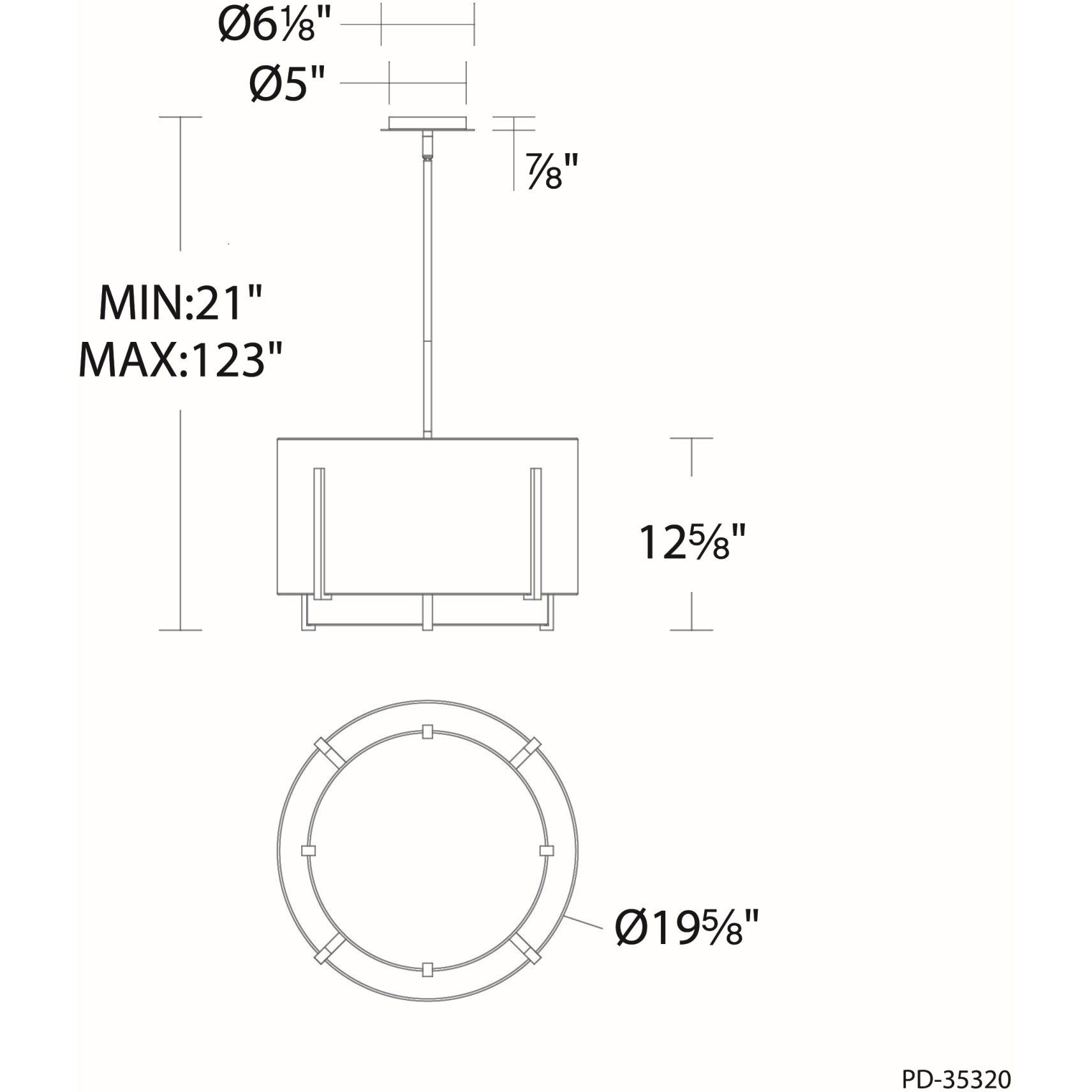 Strum LED 19.63 inch Black Pendant Ceiling Light, dweLED
