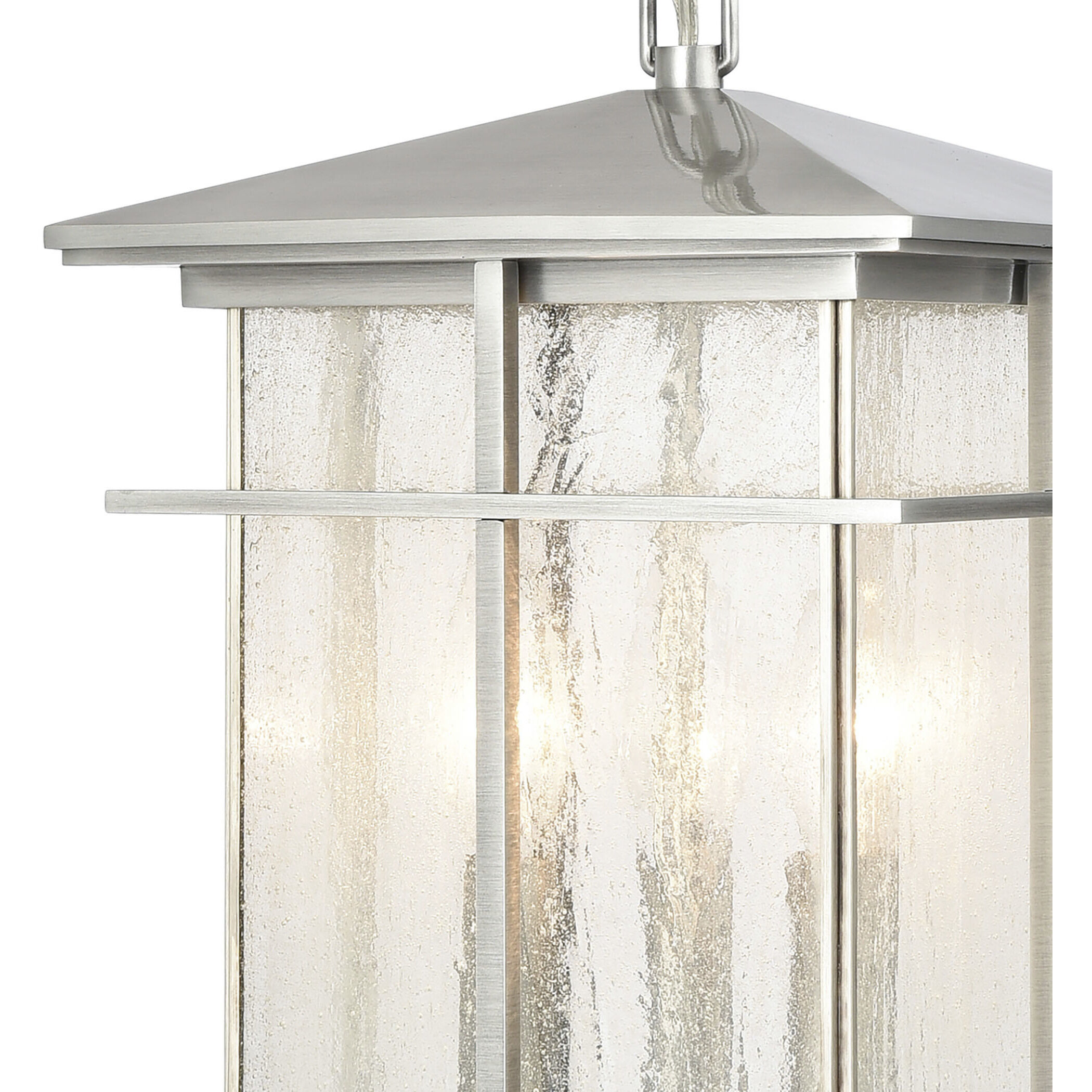 Oak Park 3 Light 9 inch Antique Brushed Aluminum Outdoor Pendant