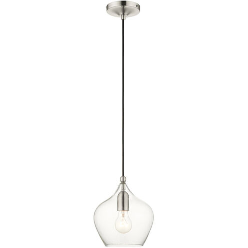 Pendants 1 Light 8 inch Brushed Nickel Pendant Ceiling Light