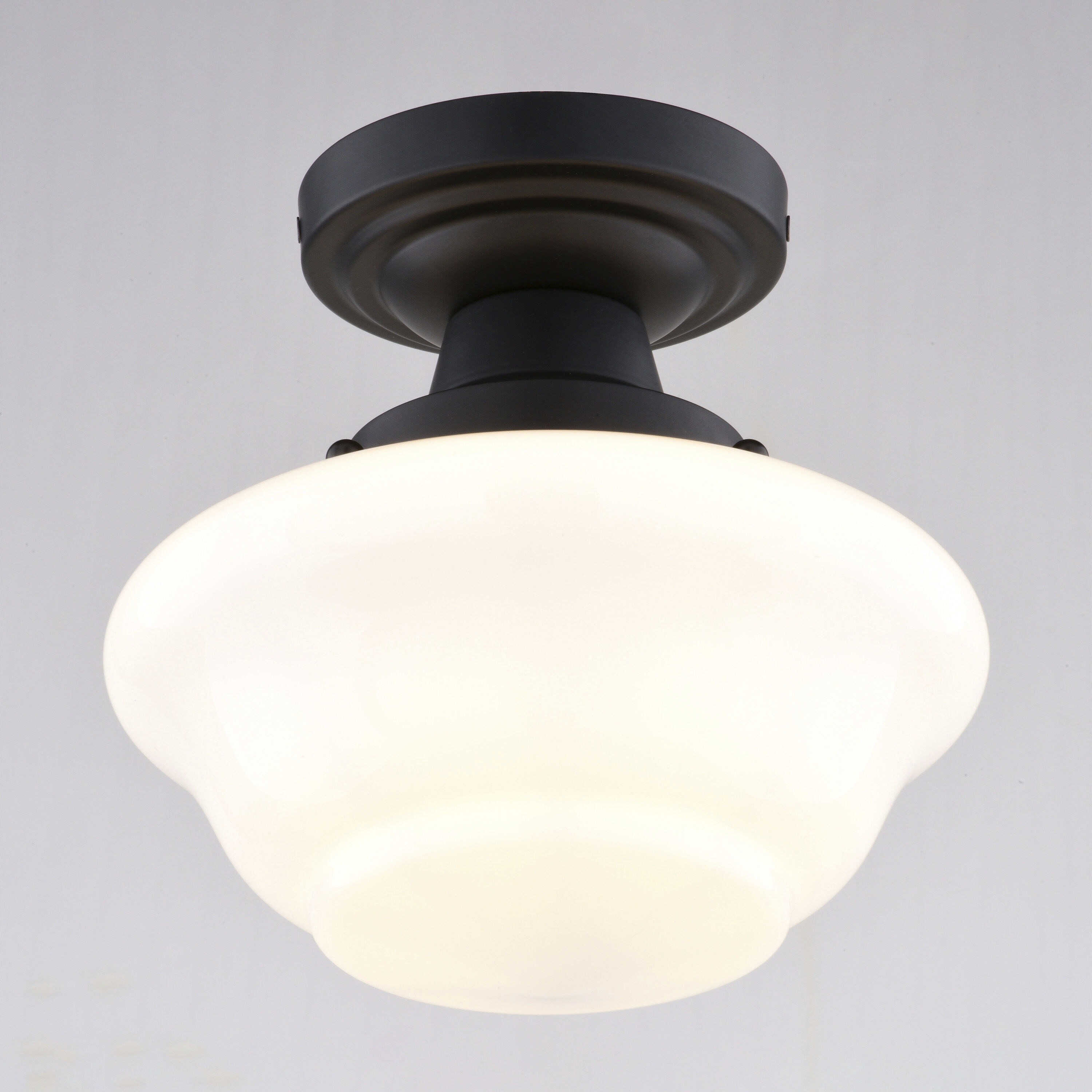 Eastgate LED 8.75 inch Matte Black Semi-Flush Mount Ceiling Light