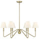Yep Kennedy 29.75 inch 60.00 watt Brushed Champagne Brass Chandelier Ceiling Light in Ivory Linen
