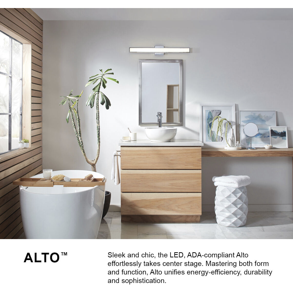 Alto LED 24 inch Black Vanity Light Wall Light, Vertical