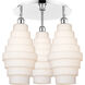 Cascade 3 Light 19.75 inch Polished Chrome Flush Mount Ceiling Light in White