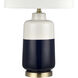 Shotton 27 inch 150.00 watt Navy with White and Antique Brass Table Lamp Portable Light