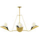 New Traditional 4 Light Solid Gold and Anara Blue Chandelier Ceiling Light