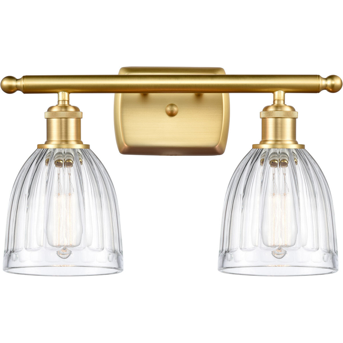 Ballston Brookfield LED 16 inch Satin Gold Bath Vanity Light Wall Light in Clear Glass, Ballston