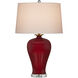 Imperial 31.5 inch 150 watt Imperial Red/Clear/Natural Brass Table Lamp Portable Light