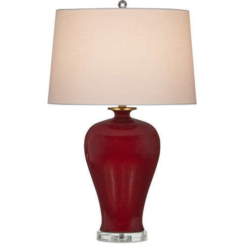 Imperial 31.5 inch 150 watt Imperial Red/Clear/Natural Brass Table Lamp Portable Light