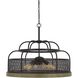 Akaki 6 Light 24 inch Iron and Light Oak Chandelier Ceiling Light, Dome