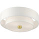 Meridian 3 Light 15 inch Satin Brass Semi Flush Ceiling Light