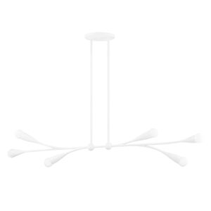 Elsa 6 Light 50 inch Textured White Linear Ceiling Light