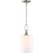 Neighborhood Dardyn 1 Light 7.5 inch Brushed Polished Nickel Mini Pendant Ceiling Light in White Frosted Glass