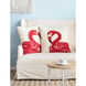 Anita 24 X 6.5 inch Red and White Pillow, Set of 2