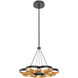 Maestro LED 25.75 inch Black/Gold Chandelier Ceiling Light in Black and Gold