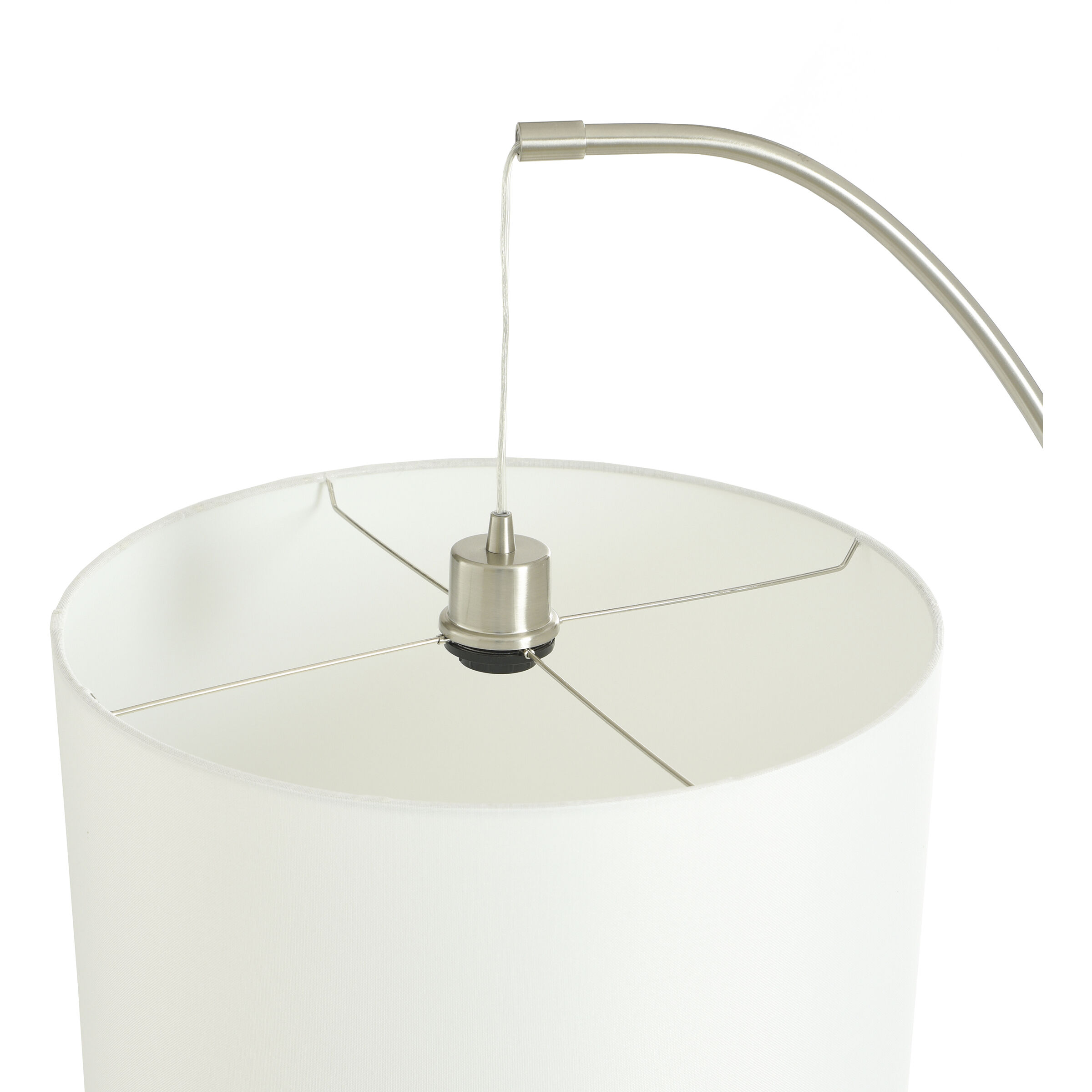 Ellison 65.75 inch 100 watt Brushed Steel and White Floor Lamp Portable Light