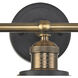 English Pub Vanity Light Wall Light in Antique Brass, Graphite