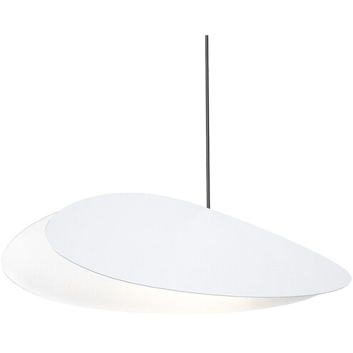 Papillons LED 16 inch Satin Black Pendant Ceiling Light in Satin White