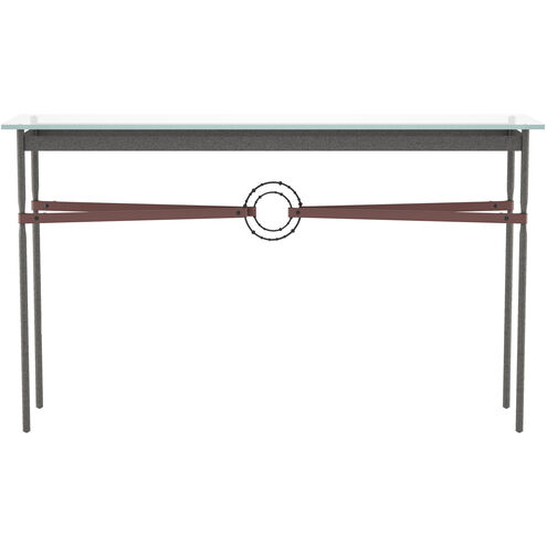 Equus 54 X 14 inch Natural Iron and Black Console Table in Leather British Brown, Natural Iron/Black