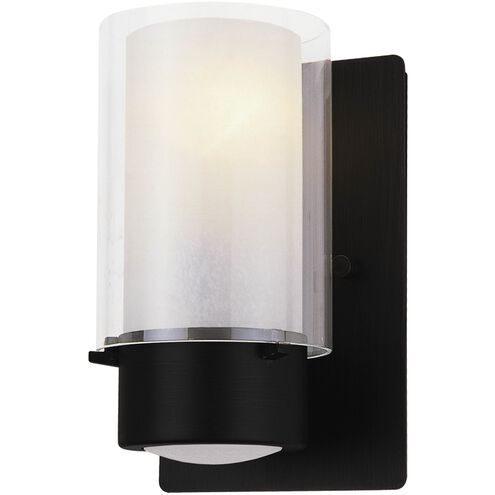 Essex Sconce Wall Light in Graphite, Half Opal Glass
