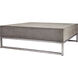 Bulwark 34.25 X 34.25 inch Polished Concrete with Silver Coffee Table
