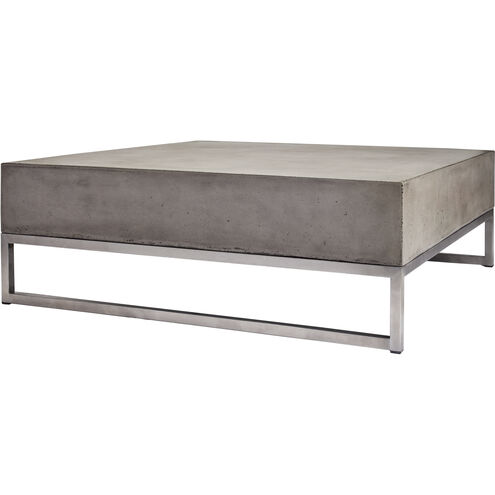 Bulwark 34.25 X 34.25 inch Polished Concrete with Silver Coffee Table