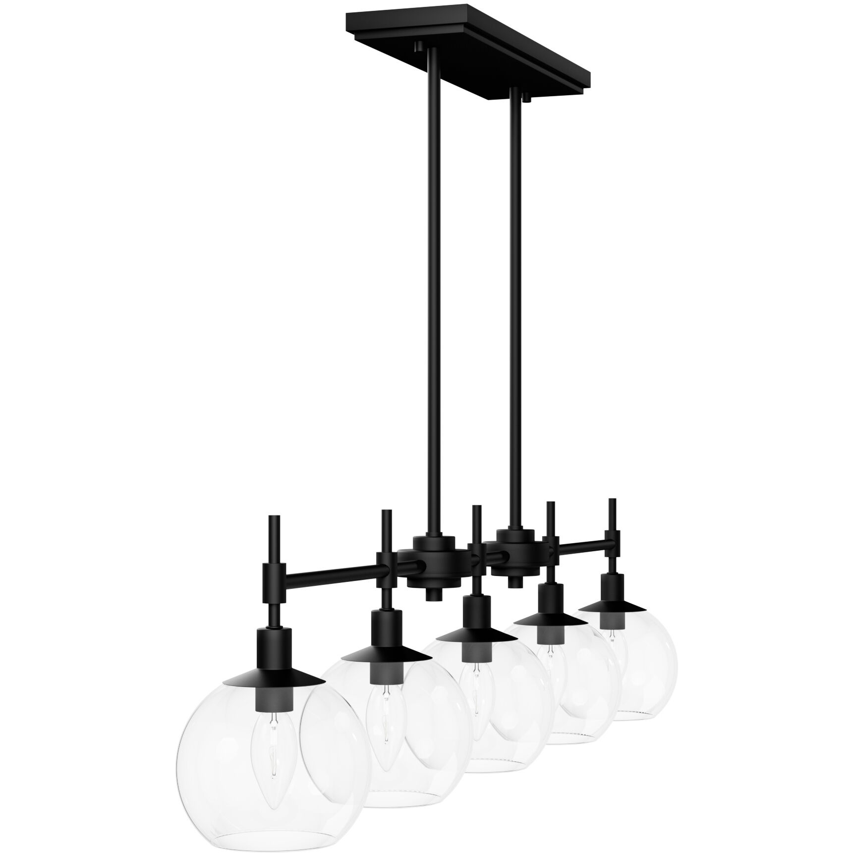 Xidane 5 Light 42.25 inch Matte Black Linear Chandelier Ceiling Light