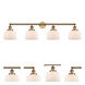 Franklin Restoration Large Bell LED 44 inch Brushed Brass Bath Vanity Light Wall Light in Matte White Glass, Franklin Restoration