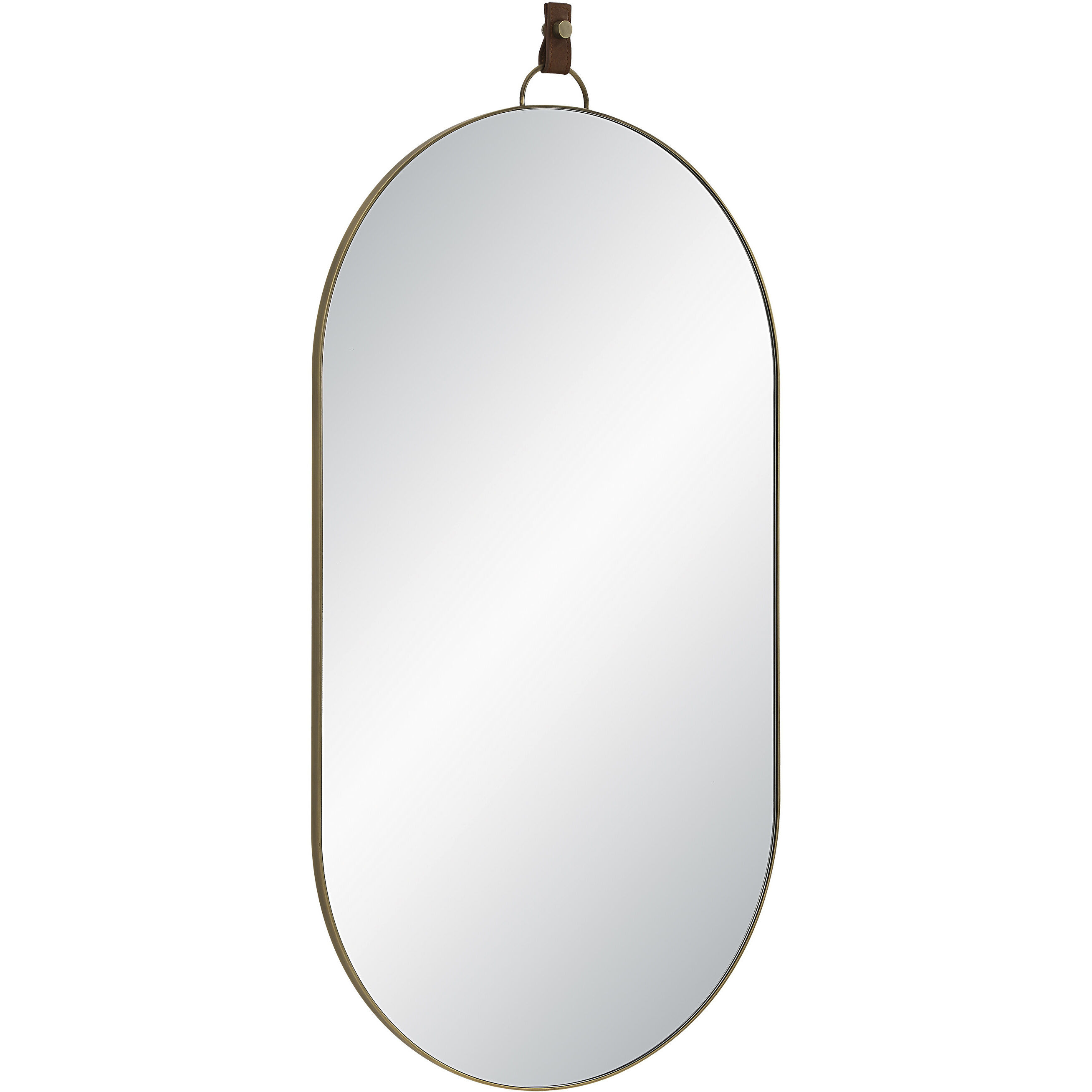 Hudson 39.75 X 20 inch Antique Brushed Brass Wall Mirror