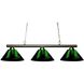 Sharp Shooter 3 Light 48 inch Brushed Nickel Billiard Ceiling Light in Green Acrylic