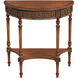 Danelle Demilune Console Table in Medium Brown