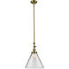 Franklin Restoration Cone 1 Light 12 inch Antique Brass Mini Pendant Ceiling Light in Incandescent, Clear, Franklin Restoration