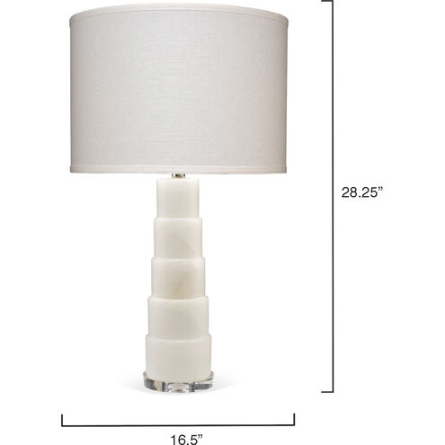 Caspian 28 inch 150.00 watt White Alabaster Table Lamp Portable Light