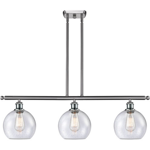 Ballston Athens LED 36 inch Brushed Satin Nickel Island Light Ceiling Light in Seedy Glass, Ballston