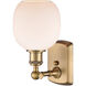 Ballston Belfast 1 Light 6 inch Brushed Brass Sconce Wall Light in Matte White Glass, Ballston