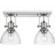 Yep Hines 2 Light 17.88 inch Chrome Semi-Flush Mount Ceiling Light in Seeded Glass, Damp
