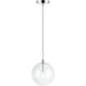 Bolha 1 Light 11 inch Chrome Pendant Ceiling Light in Chrome and Clear