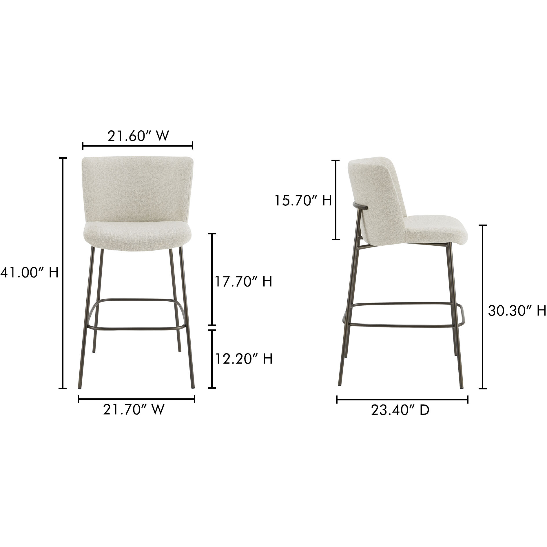 Early 41 inch Beige Bar Stool