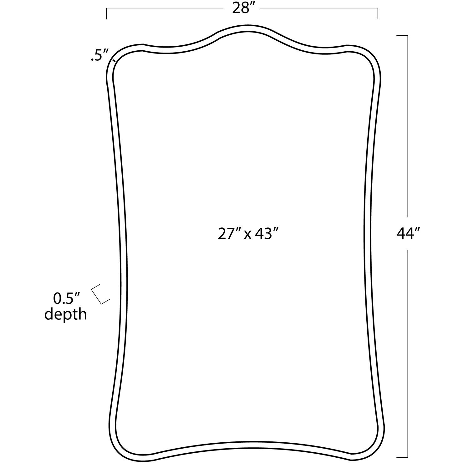 Lyrical 44 X 28 inch Gold Leaf Mirror
