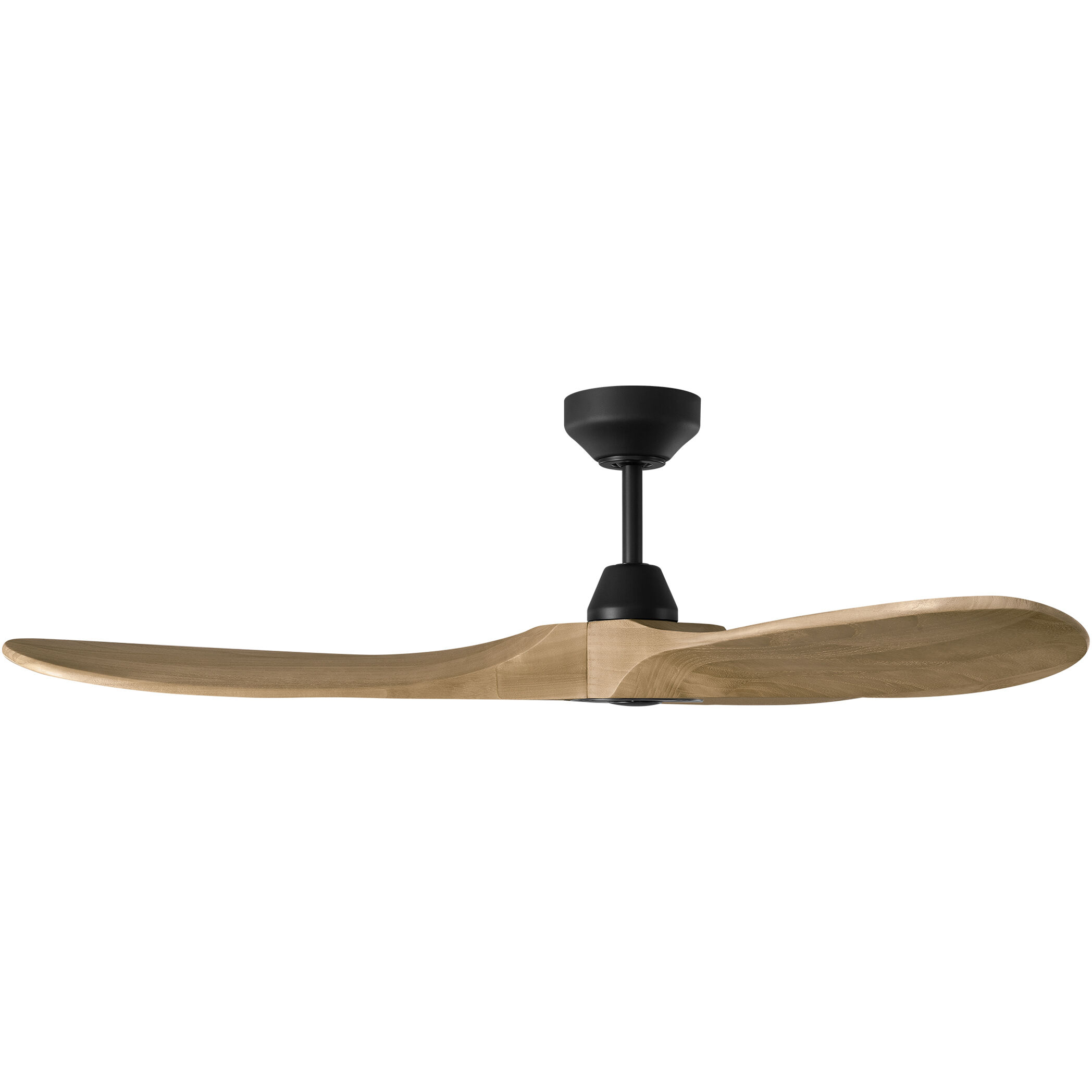 Maverick 52 inch Midnight Black with Natural Honey Blades Indoor/Outdoor Smart Ceiling Fan in NotIncluded