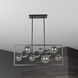 Glasgow 10 Light 33 inch Matte Black Horizontal Pendant Ceiling Light in Smoke