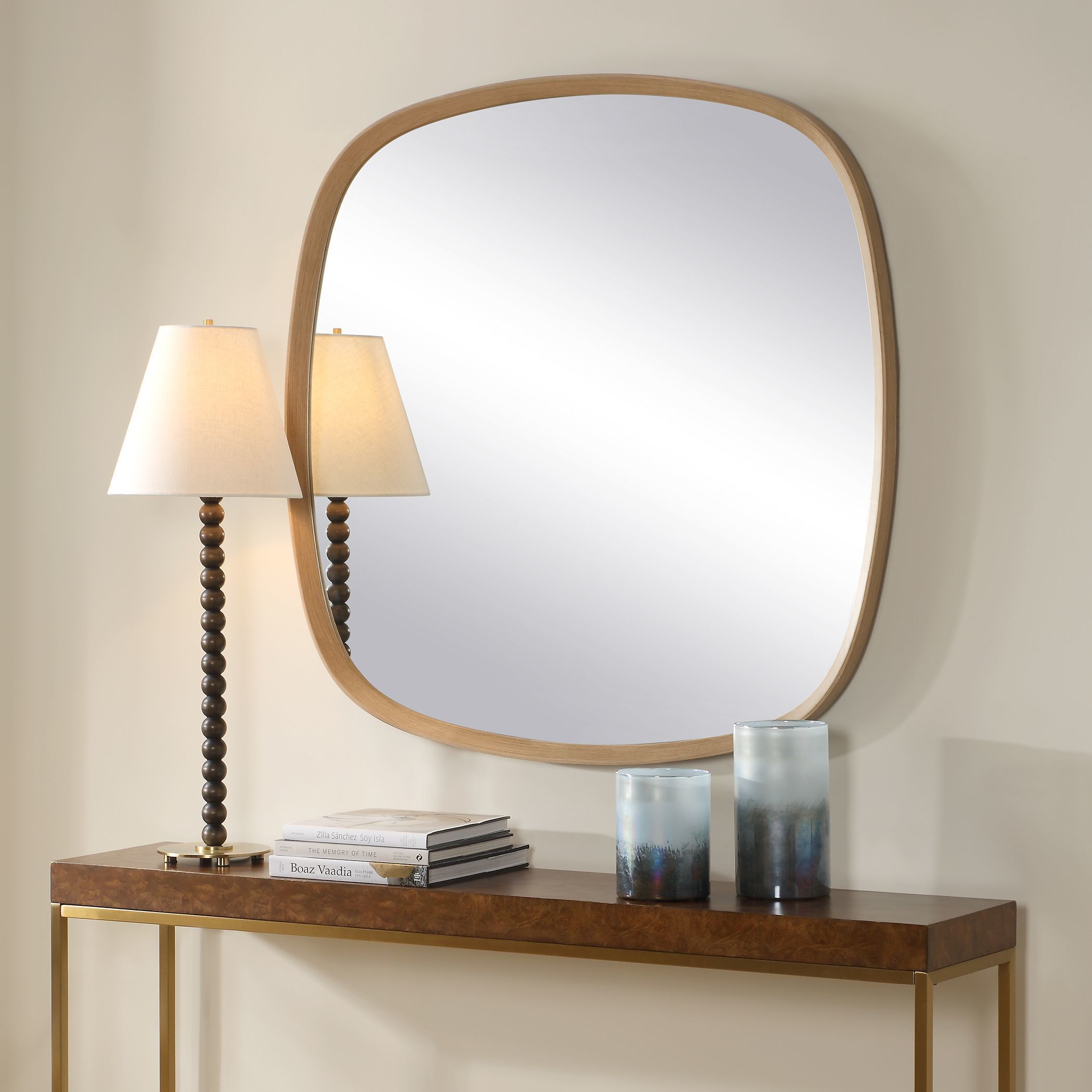 Novell 41.88 X 41.88 inch Wood Effect and Natural Mirror