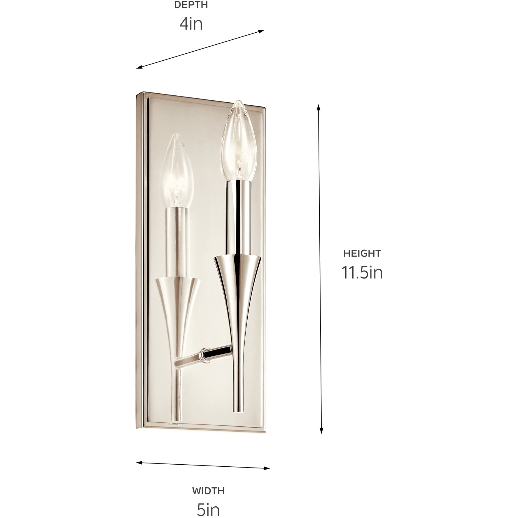 Alvaro 1 Light 5 inch Polished Nickel Wall Sconce Wall Light