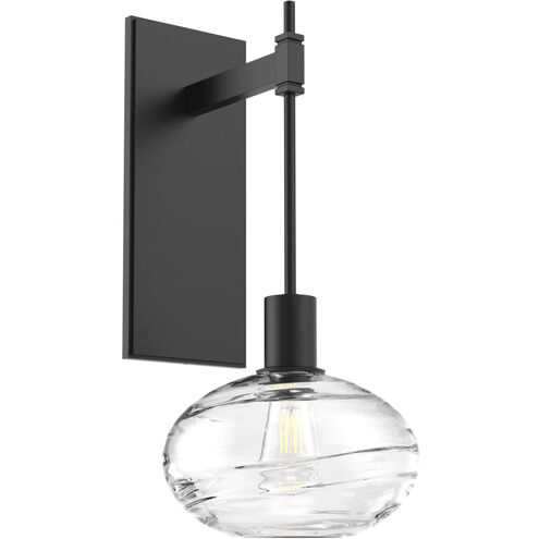 Coppa 1 Light 8 inch Matte Black Indoor Sconce Wall Light in Coppa Clear, Tempo