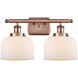 Ballston Large Bell LED 16 inch Antique Copper Bath Vanity Light Wall Light in Matte White Glass